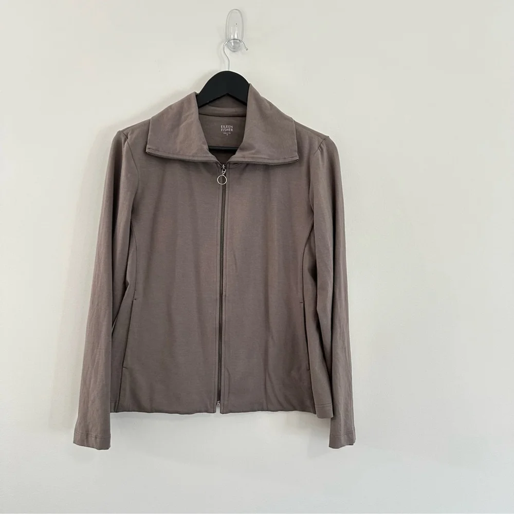 Eileen Fisher Organic Cotton Lycra Zip Up Jacket Size Small - Picture 2 of 12